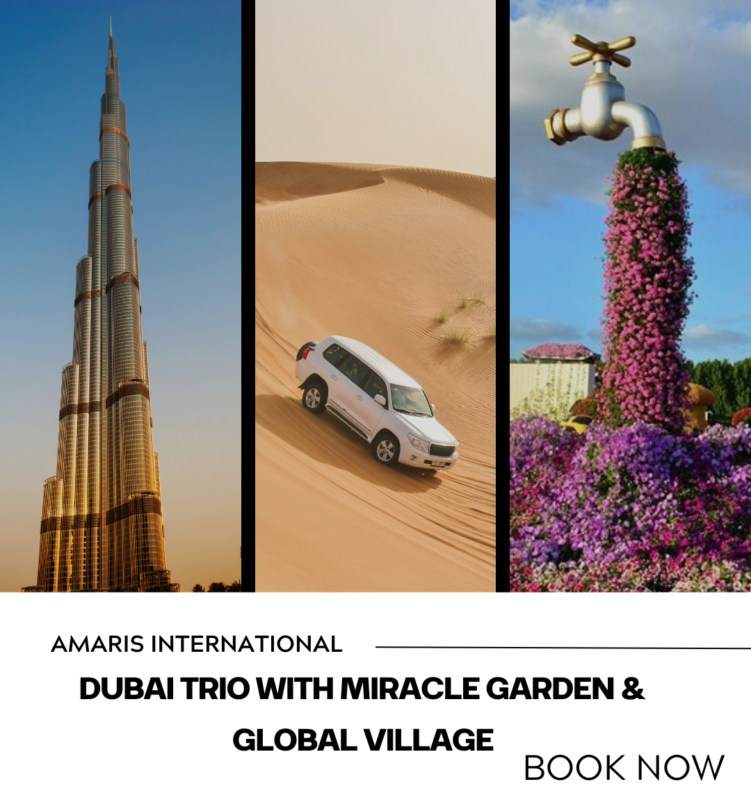 Dubai Trio with Miracle Garden & Global Village